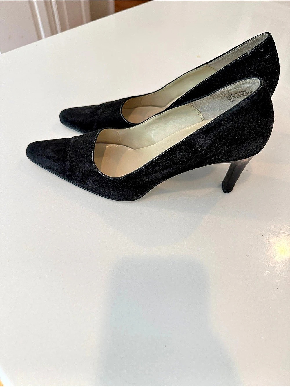 AK Anne Klein Pointed Toe Heels in Black suede